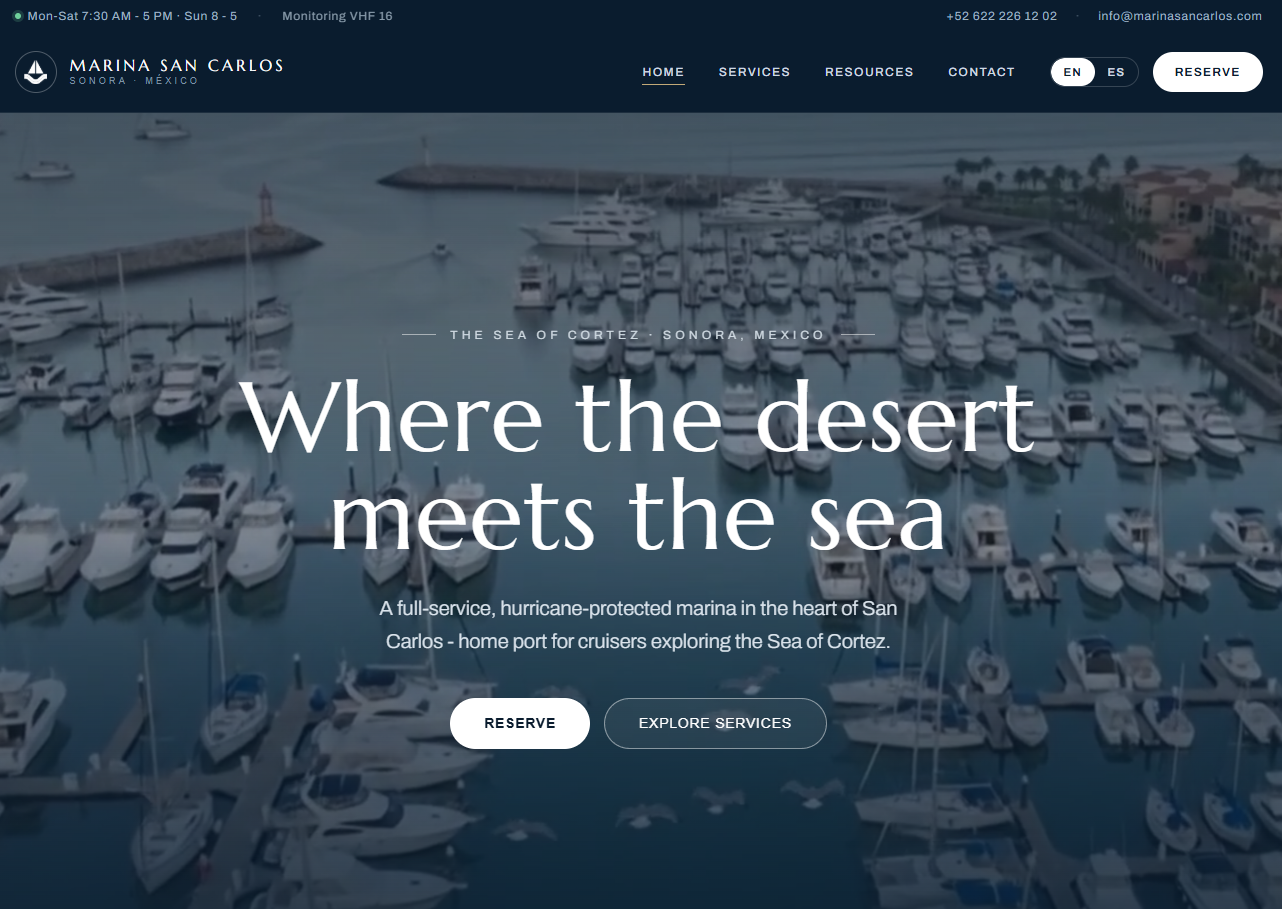 Marina San Carlos — full-service marina website